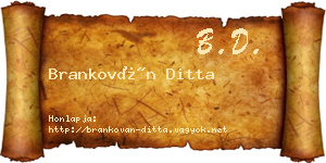Brankován Ditta névjegykártya